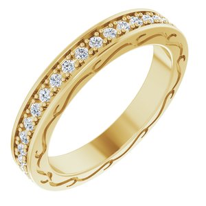 14k yellow 3/8 ctw diamond round eternity band size 5