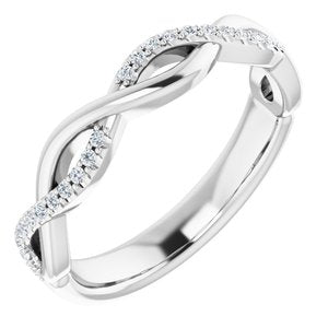 14k white 1/8 ctw diamond anniversary band