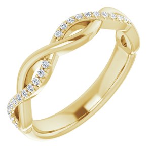 14k yellow 1/8 ctw diamond anniversary band