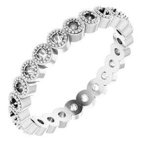 platinum 1.3 mm round eternity band mounting size 7