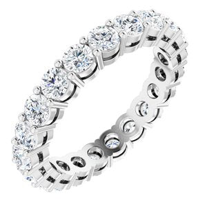 14k white 2 1/5 ctw diamond eternity band size 8