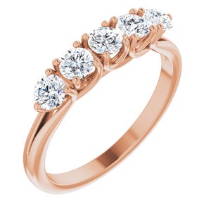 14k rose 3/4 ctw diamond anniversary band