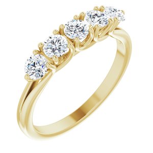 14k yellow 3/4 ctw diamond anniversary band