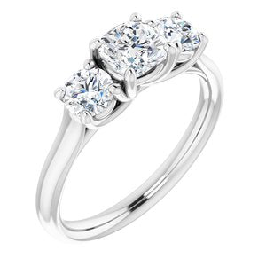 14k white 5 mm cushion forever  moissanite engagement ring  