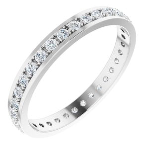 14k white 1/2 ctw diamond eternity band size 6.5