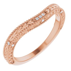 14k rose .03 ctw diamond contour band 