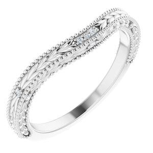 platinum .03 ctw diamond contour band 