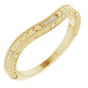 14k yellow .03 ctw diamond contour band 