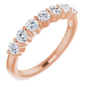 14k rose 3/4 ctw diamond anniversary band