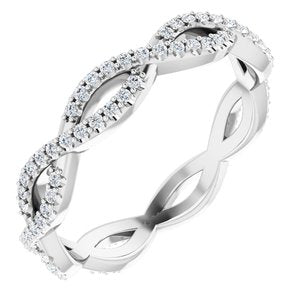 platinum 1/3 ctw diamond infinity-inspired eternity band size 7.5