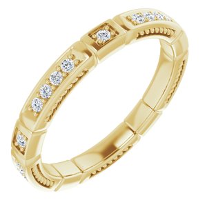 14k yellow 1/5 ctw diamond eternity band size 5