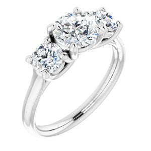 platinum 7.5 mm round forever  moissanite engagement ring 