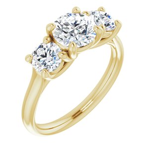 14k yellow 6.5 mm round forever  moissanite engagement ring 