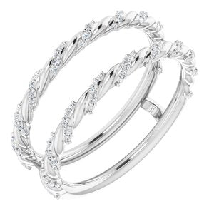 14k white 1/4 ctw diamond ring guard 