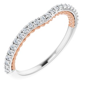 14k white/rose 1/5 ctw diamond matching band