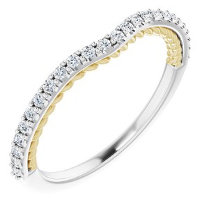 14k white/yellow 1/5 ctw diamond matching band