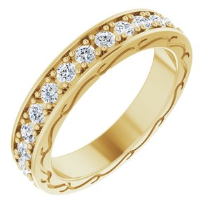 14k yellow 1/2 ctw diamond round eternity band size 6