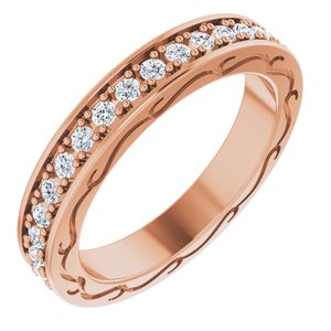 14k rose 1/2 ctw diamond round eternity band size 5