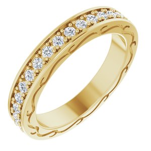 14k yellow 1/2 ctw diamond round eternity band size 5