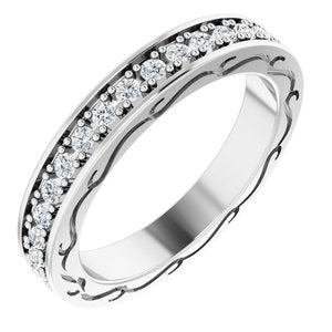 14k white 1/2 ctw diamond round eternity band size 5