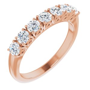 14k rose 3/4 ctw diamond anniversary band