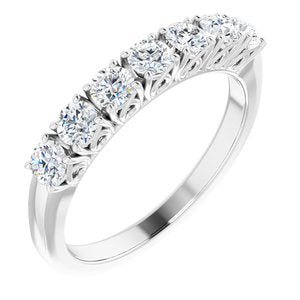 14k white 3/4 ctw diamond anniversary band