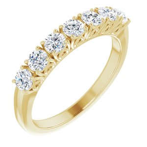 14k yellow 3/4 ctw diamond anniversary band