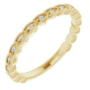 14k yellow .08 ctw diamond anniversary band