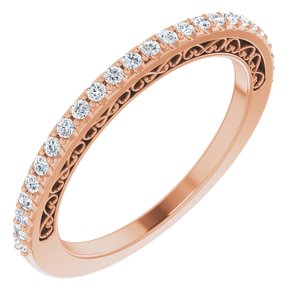 14k rose 1/4 ctw diamond anniversary band