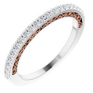 14k white/rose 1/5 ctw diamond anniversary band