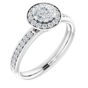 14k white 1/2 ctw floral-inspired engagement ring