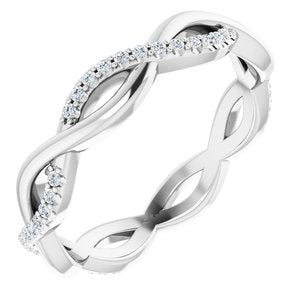 platinum 1/5 ctw diamond infinity-inspired eternity band size 7.5