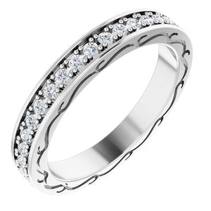 14k white 1/2 ctw diamond round eternity band size 7