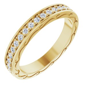 14k yellow 1/2 ctw diamond round eternity band size 7