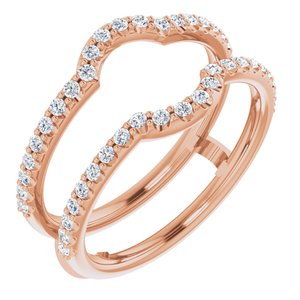 14k rose 3/8 ctw diamond ring guard