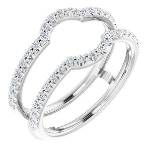 14k white 3/8 ctw diamond ring guard