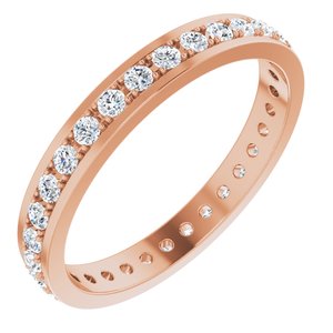 14k rose 1/2 ctw diamond eternity band size 5