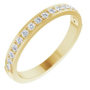 14k yellow 1/4 ctw diamond anniversary band