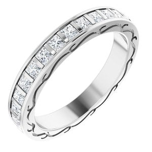 14k white 1 1/8 ctw diamond square eternity band size 7 