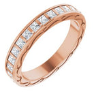 14k rose 1 1/2 ctw diamond square eternity band size 7