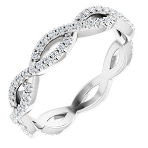 platinum 1/3 ctw diamond infinity-inspired eternity band size 6.5