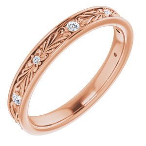 14k rose .08 ctw diamond anniversary band