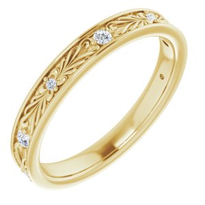 14k yellow .08 ctw diamond anniversary band