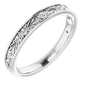 14k white .08 ctw diamond anniversary band