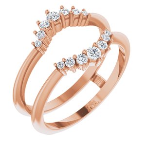 14k rose 1/4 ctw diamond ring guard