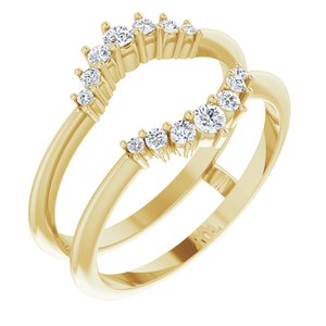 14k yellow 1/4 ctw diamond ring guard