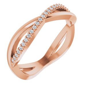 14k rose 1/10 ctw diamond infinity-inspired anniversary band