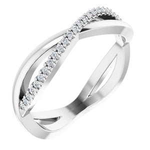 14k white 1/10 ctw diamond infinity-inspired anniversary band