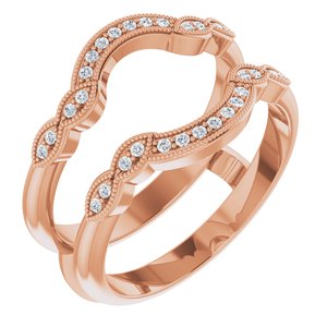 14k rose 1/8 ctw diamond ring guard