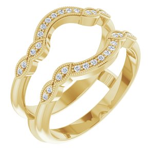 14k yellow 1/8 ctw diamond ring guard